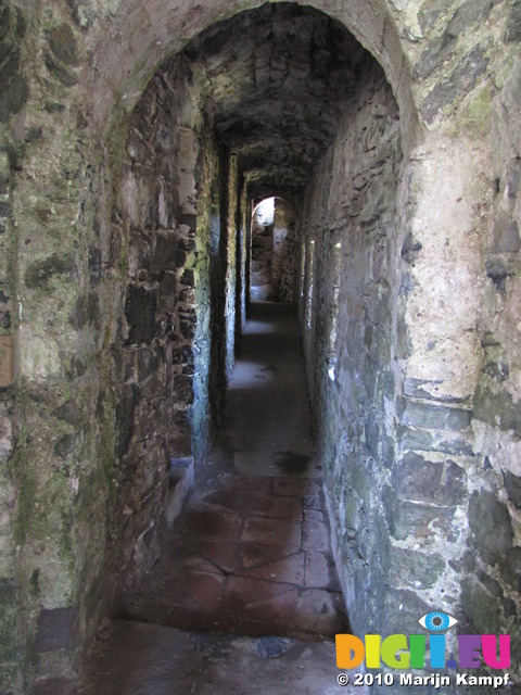 SX14355 Stone hallway in Manorbier castle